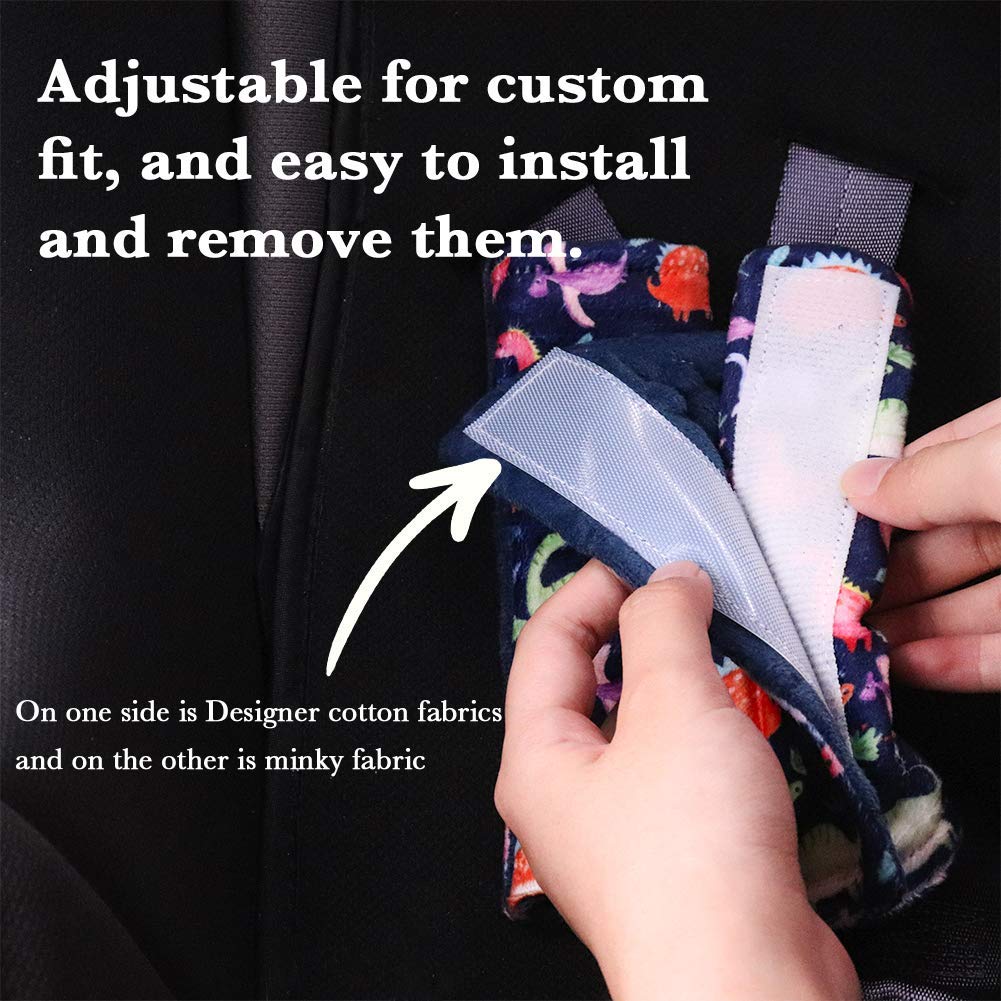 No Touch Sign Car Seat Cover & Strap Cover for Baby Boys Girls, Multiuse Nursing Covers for Breastfeeding and Car Seat Straps Shoulder Pads, Infant Canopy Cover, Seat Belt Protectors for Kids - Image 6