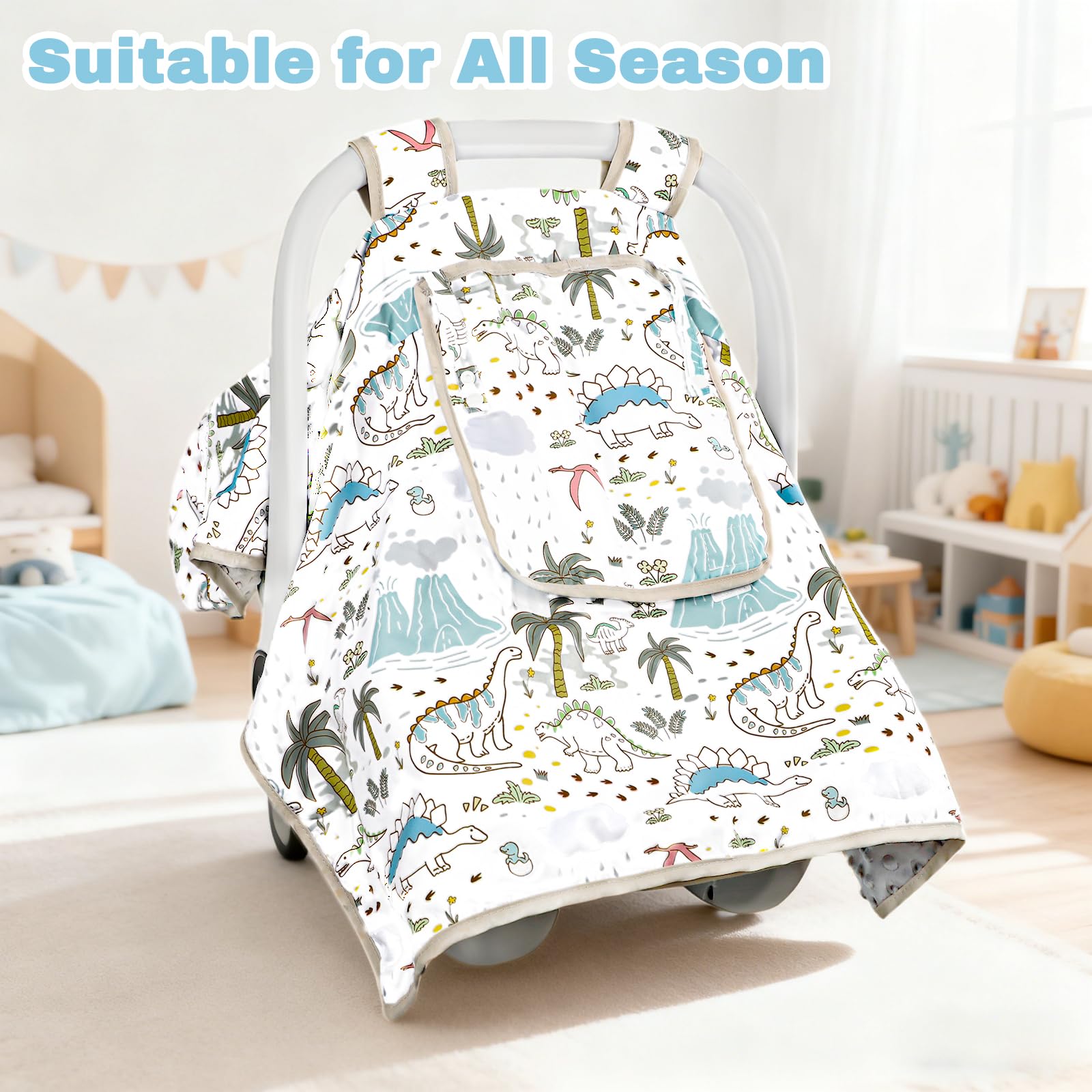 Nursing Pillow Covers, Car Seat Cover Baby, Ultra Soft Nursing Cover for Breastfeeding Pillows, Stretchy Nursing Pillow Slipcover for Baby Girls Boys, Fits Standard Baby Pillow, Dinosaurs, Green - Image 8